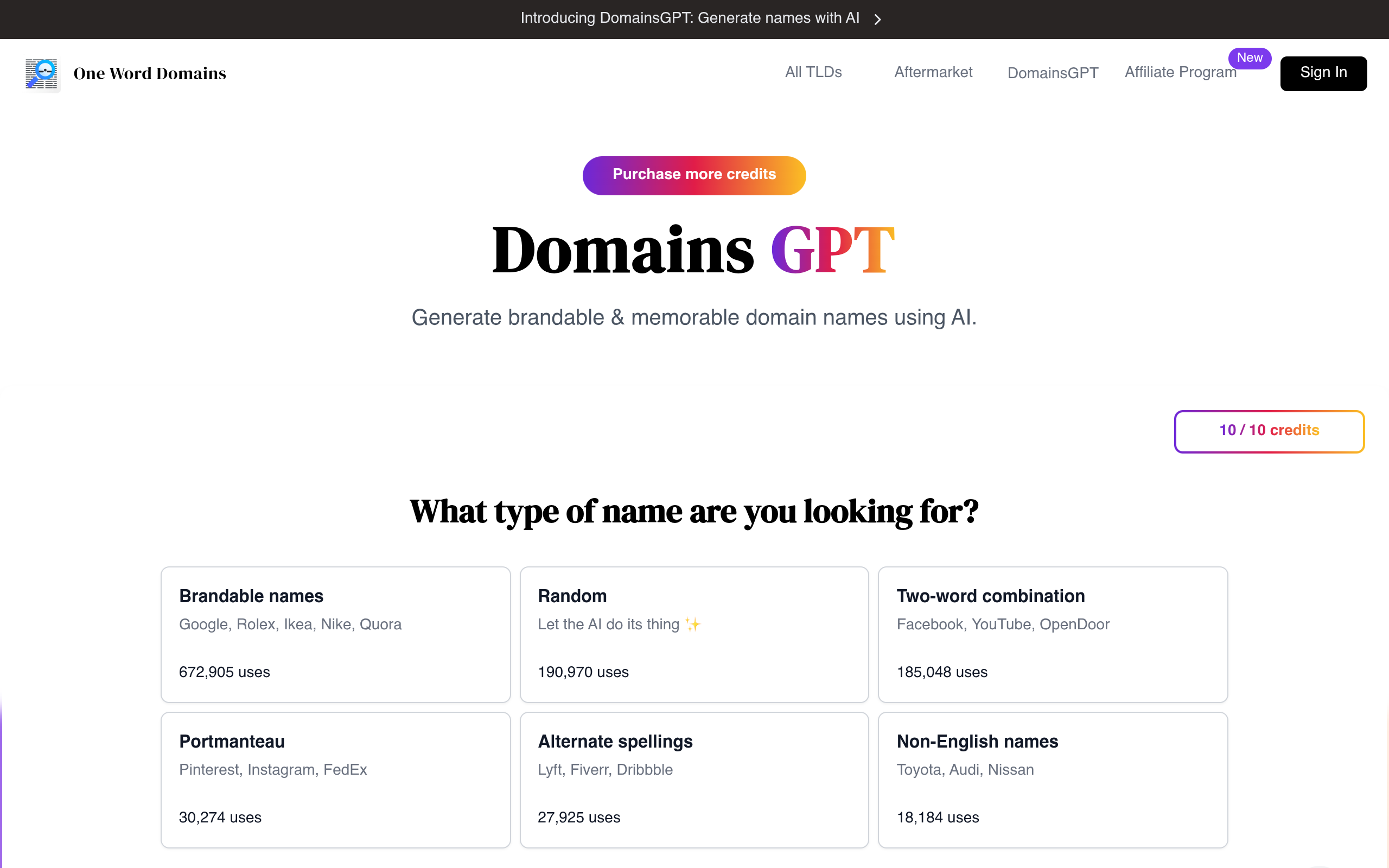 DomainsGPT preview