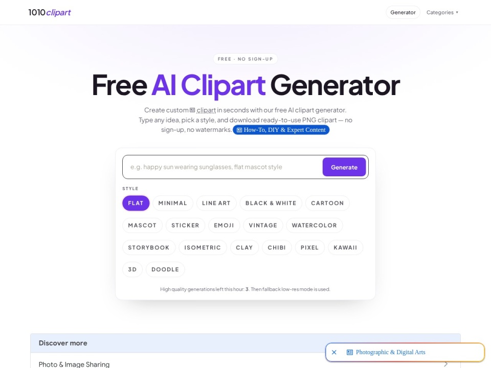 Free AI Clipart Generator preview