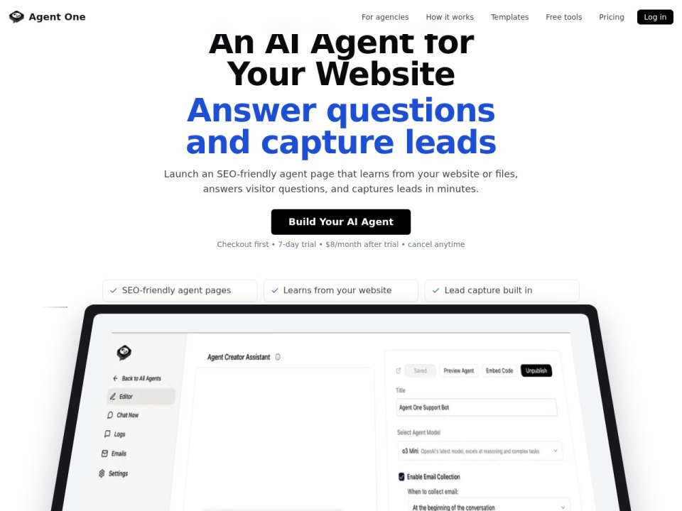 Agent One preview