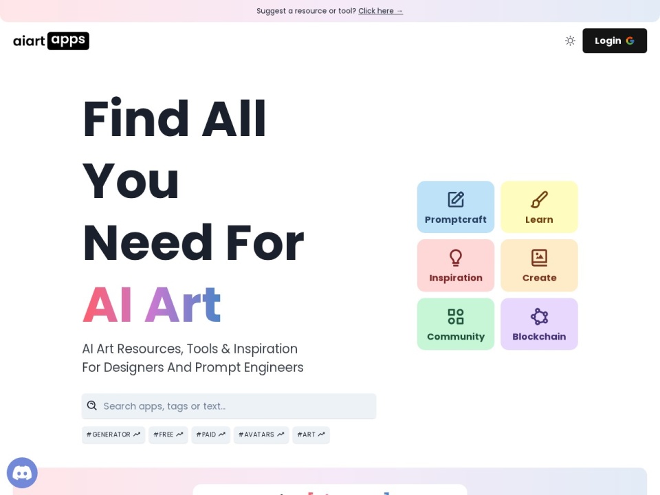 AI Art Apps Database preview