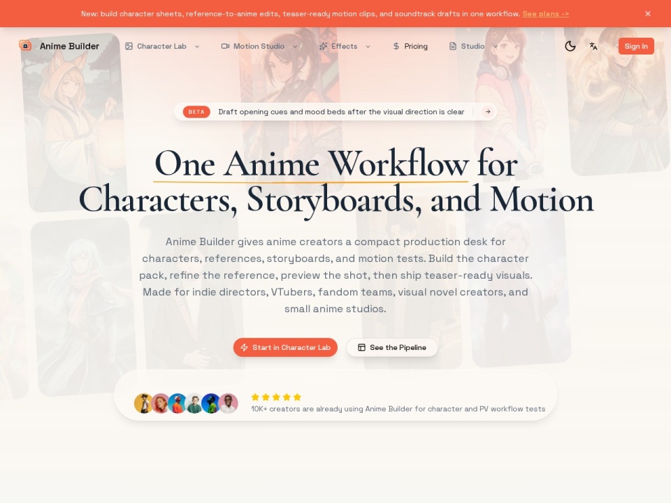 Animebuilder preview