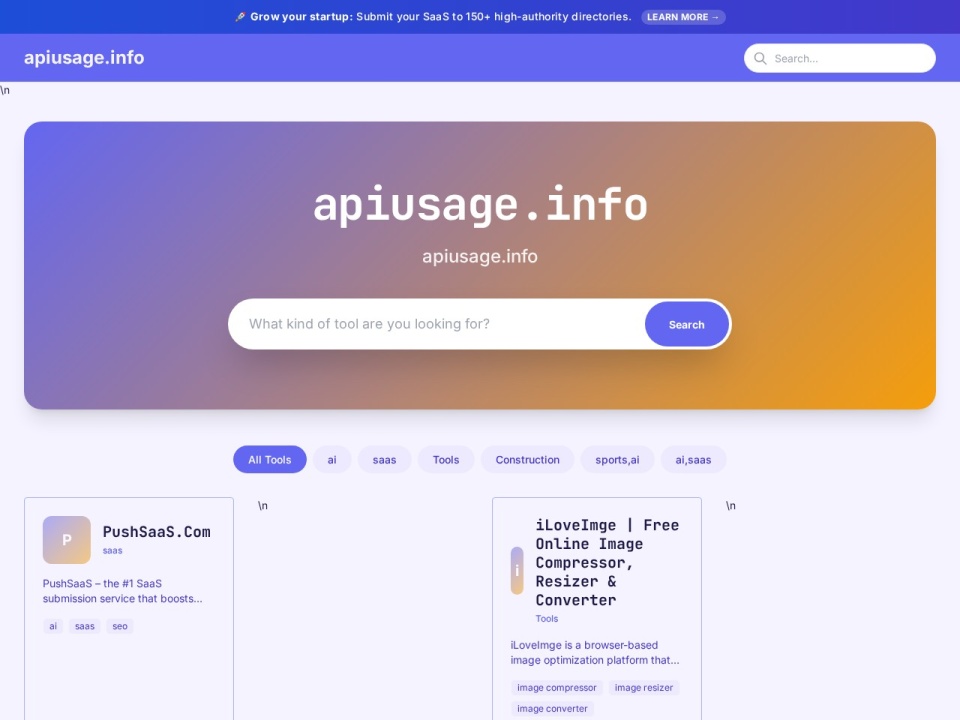 API Usage preview