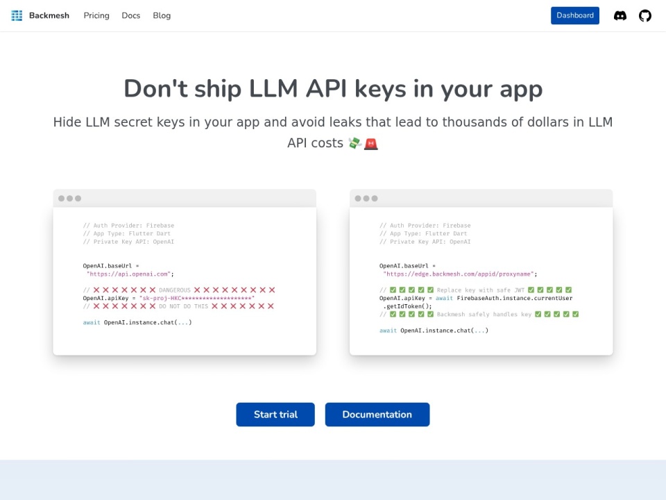 Backmesh preview