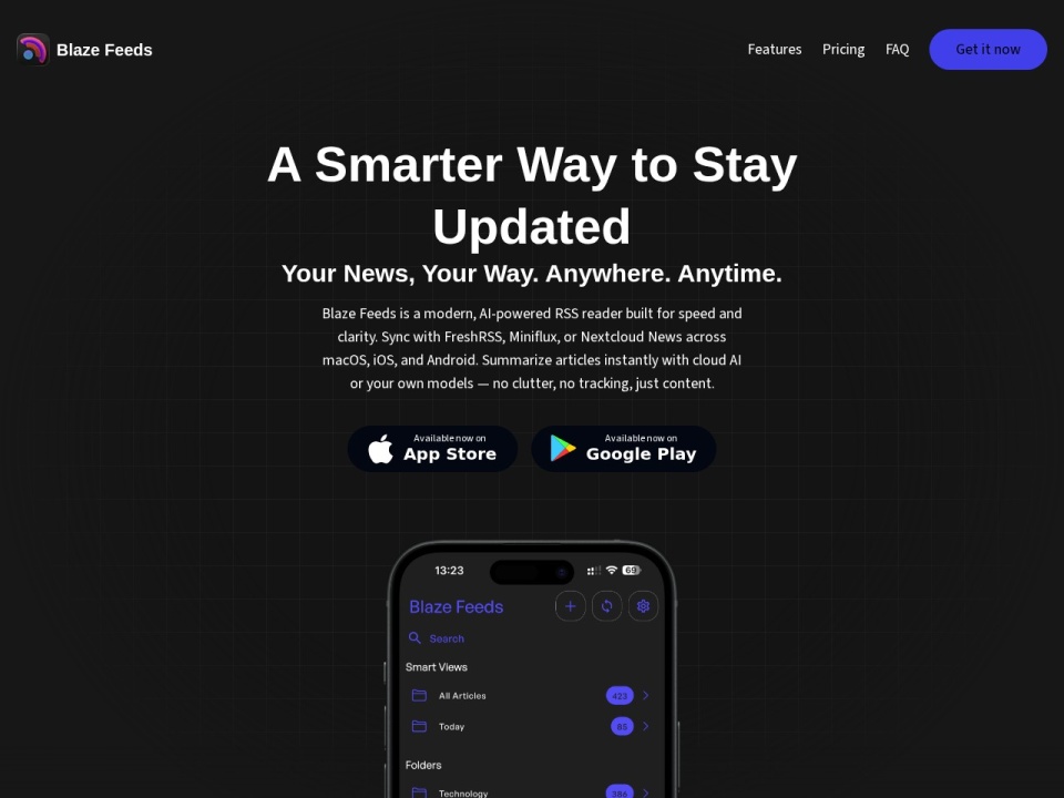 Blaze Feeds preview