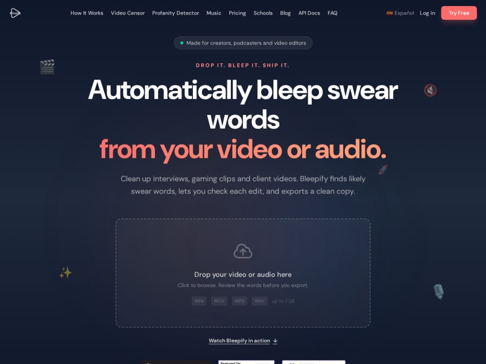 Bleepify preview