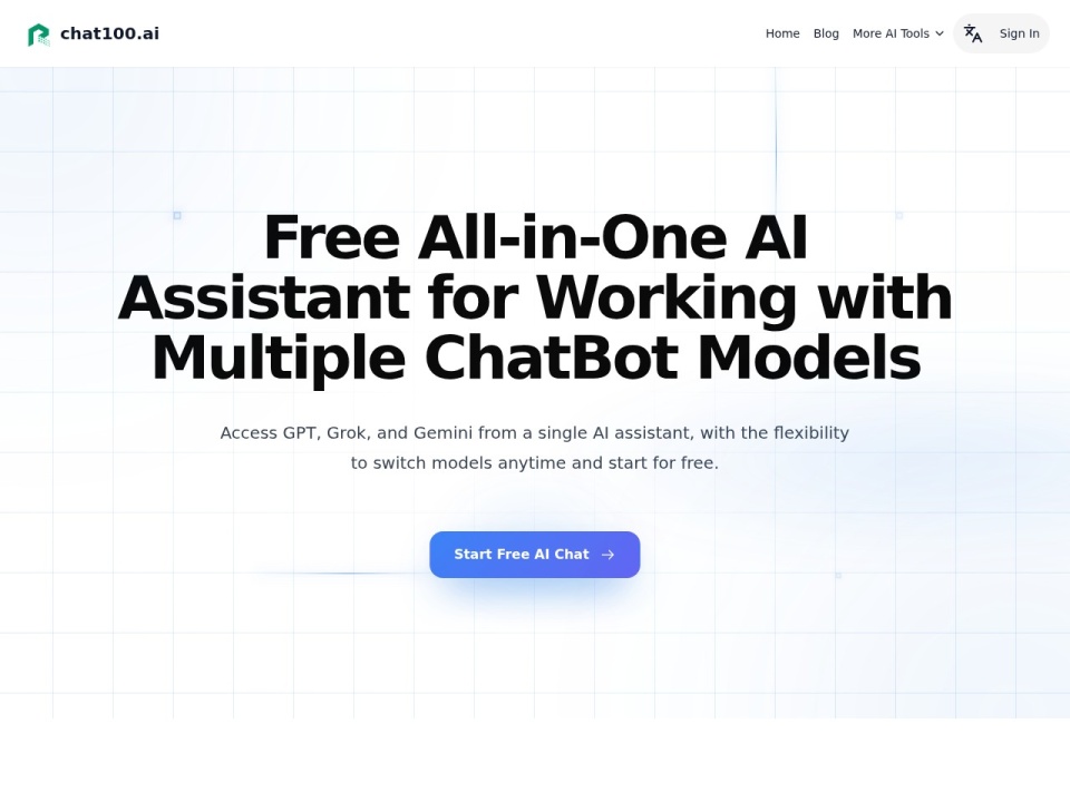 Chat100 AI Free Chatgpt 4o And Claude 3 5 Sonnet preview