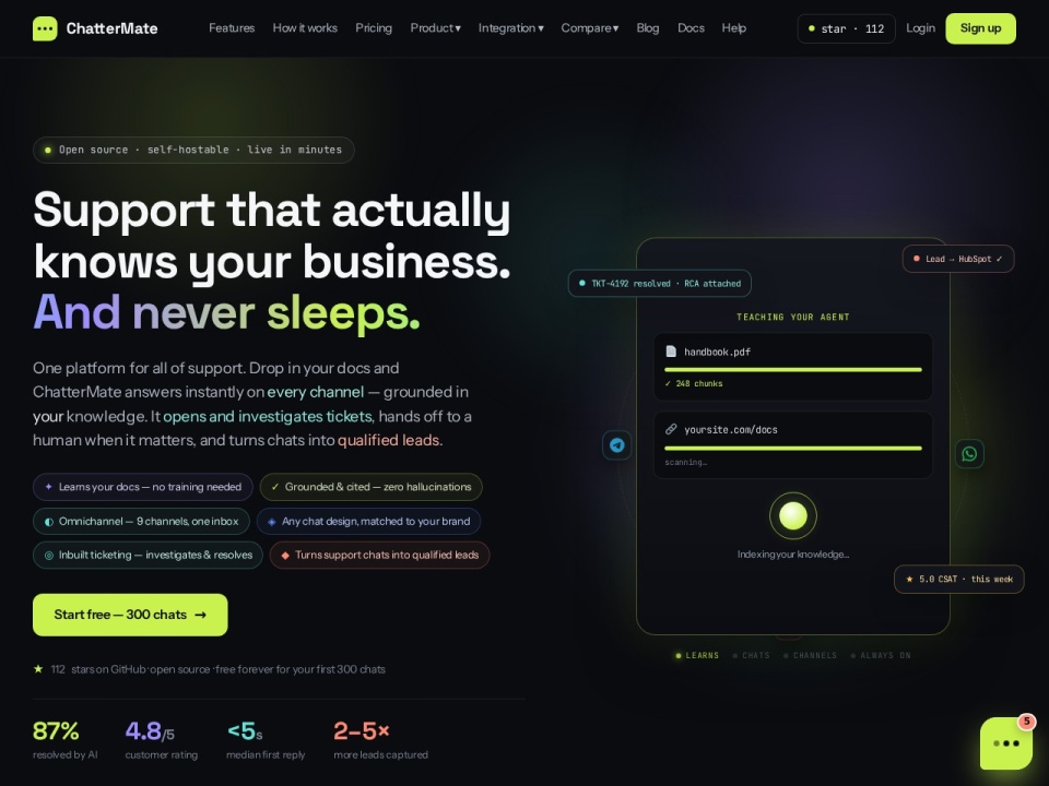 Chattermate The Open Source AI Chatbot preview