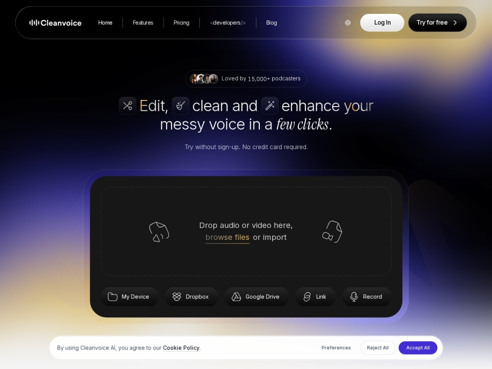 Cleanvoice AI preview