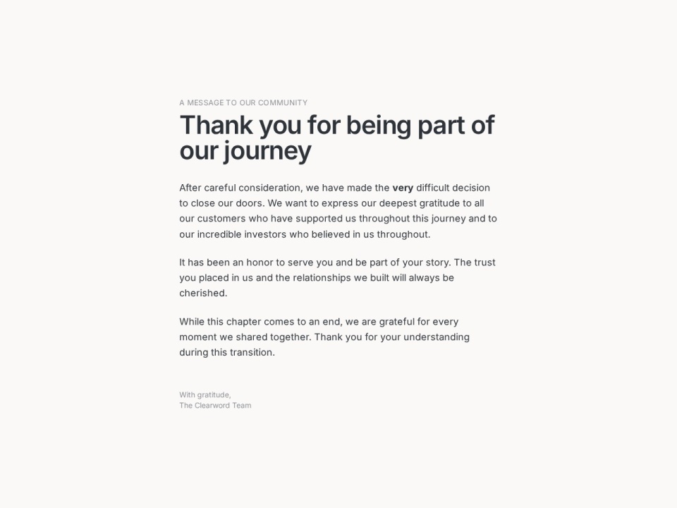 Clearword preview