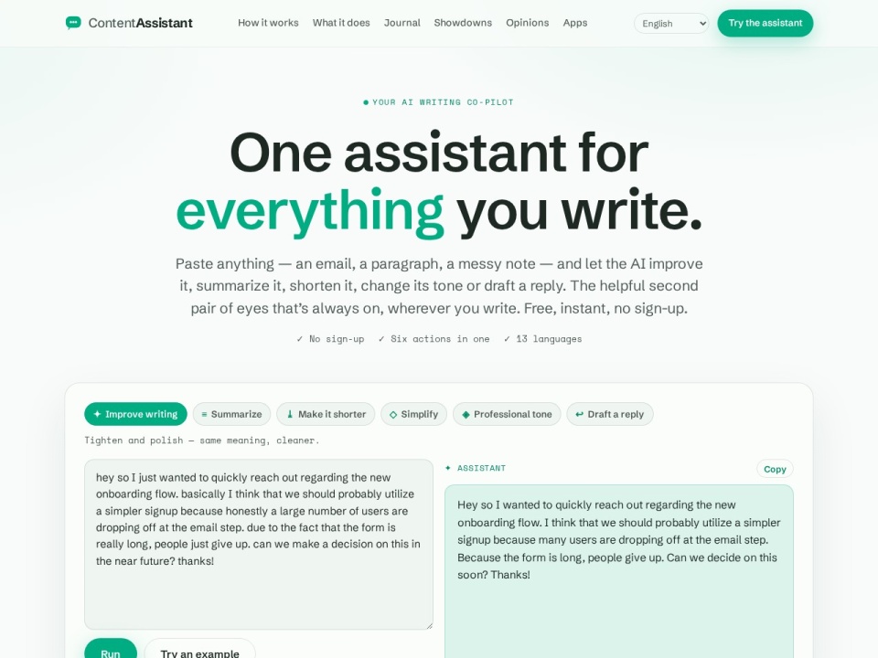 Content Assistant preview
