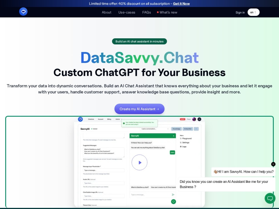 Datasavvy Chat preview