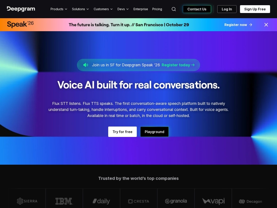 Deepgram AI Voice Generator preview