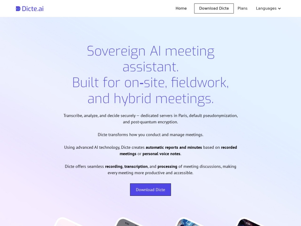 Dicte AI preview