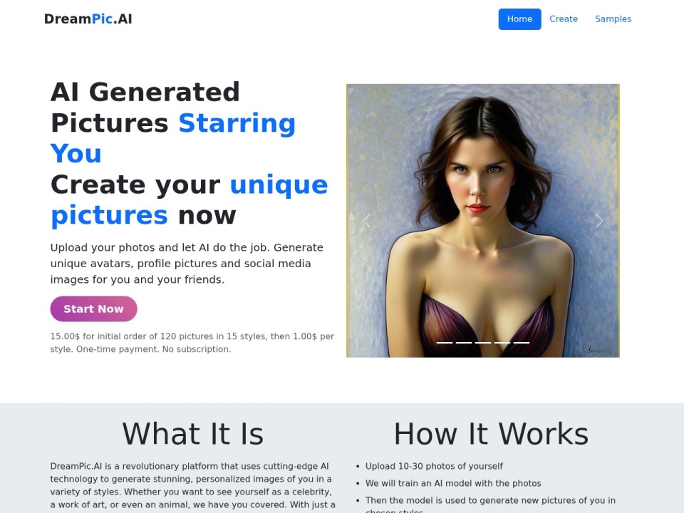 Dreampic AI preview