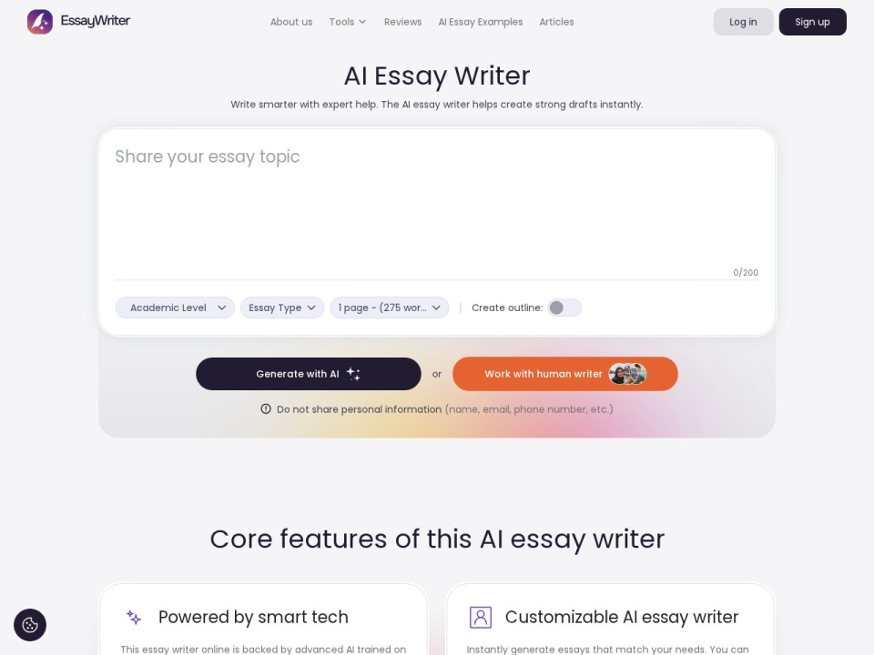 AI Essay Writer preview