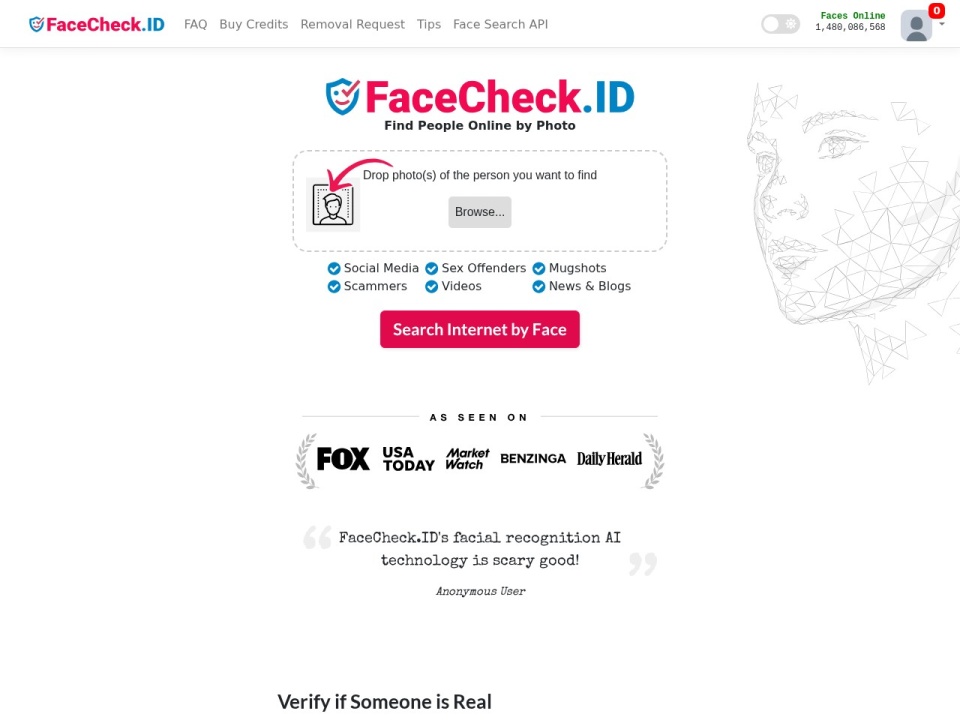 FaceCheck ID preview