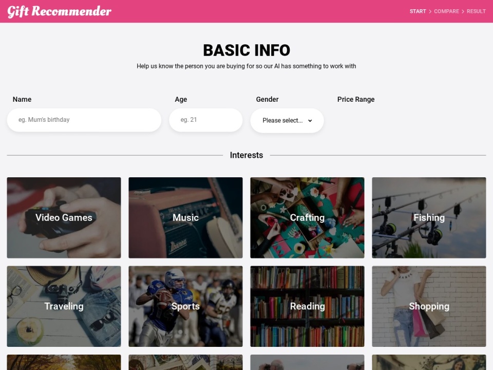 Gift Recommender preview