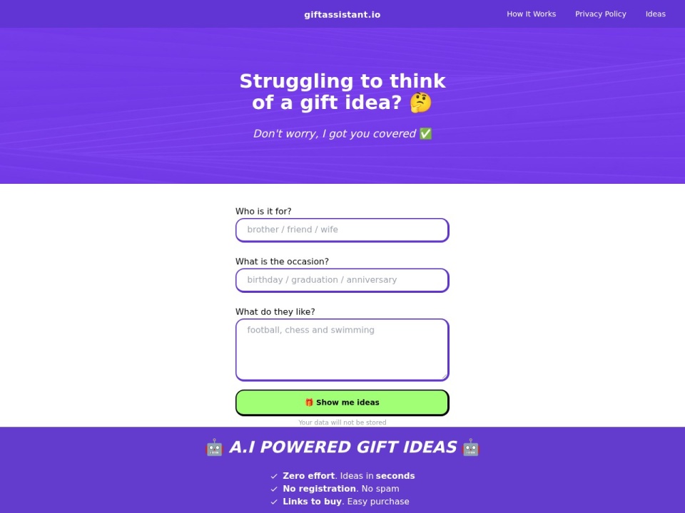 Giftassistant preview
