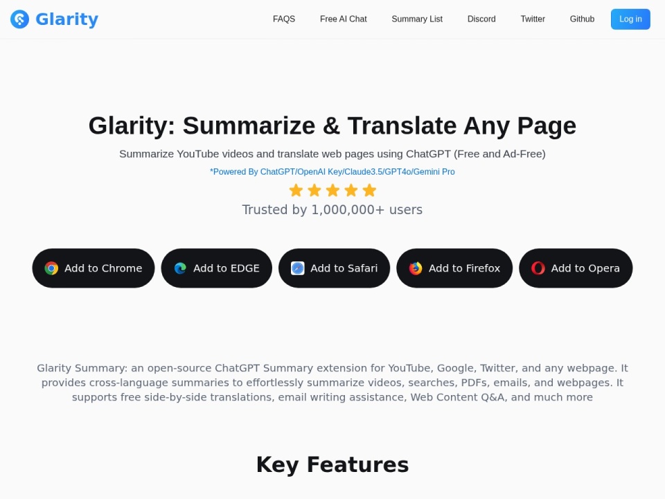 Glarity Summarize Google And Youtube preview