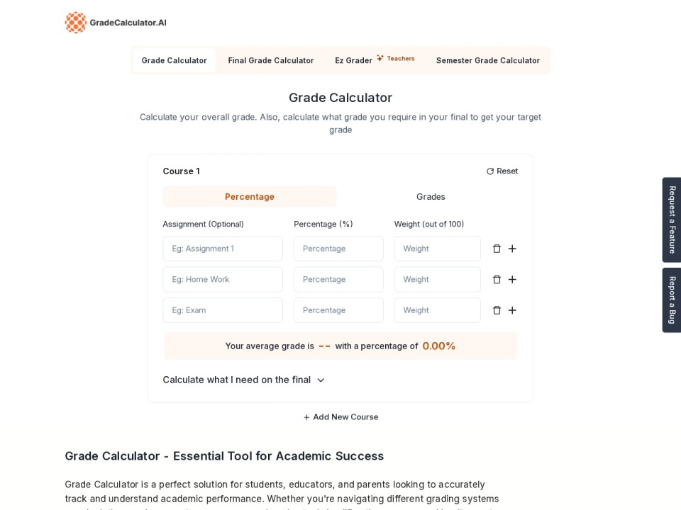 Grade Calculator AI preview