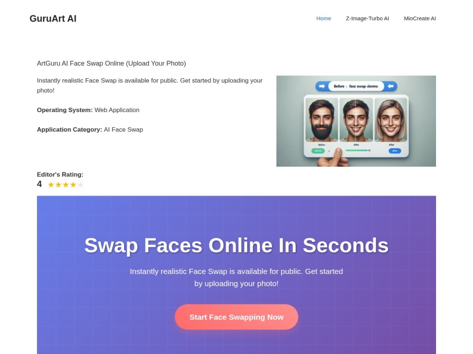 Guruart Face Swap preview