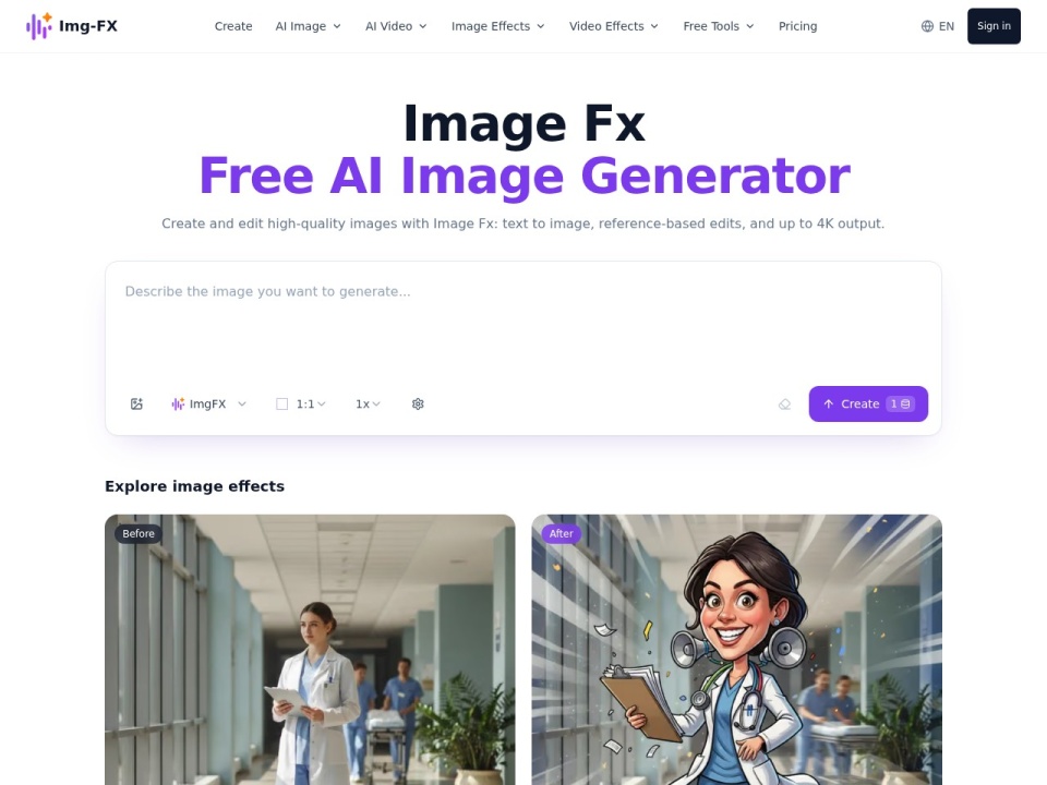 Image Fx Free AI Image Generator preview