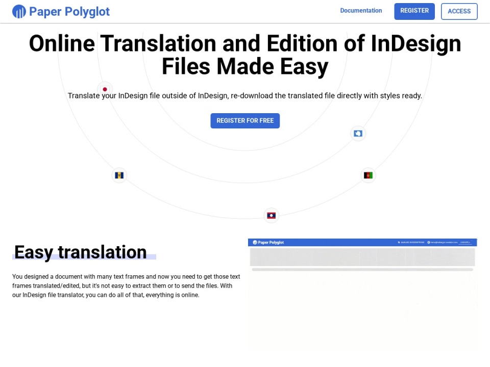Indesign Translator preview