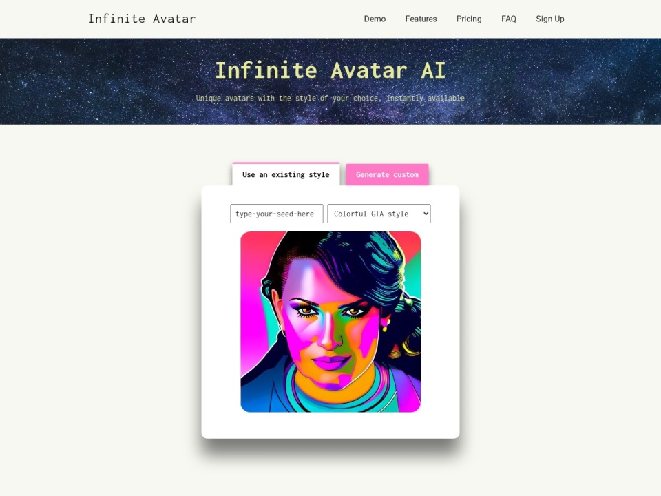 Infinite Avatar preview