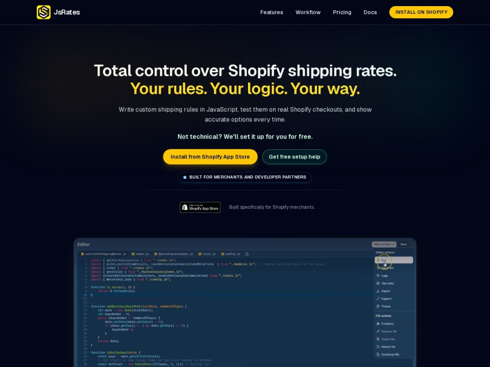 Jsrates Custom Shipping Rates preview