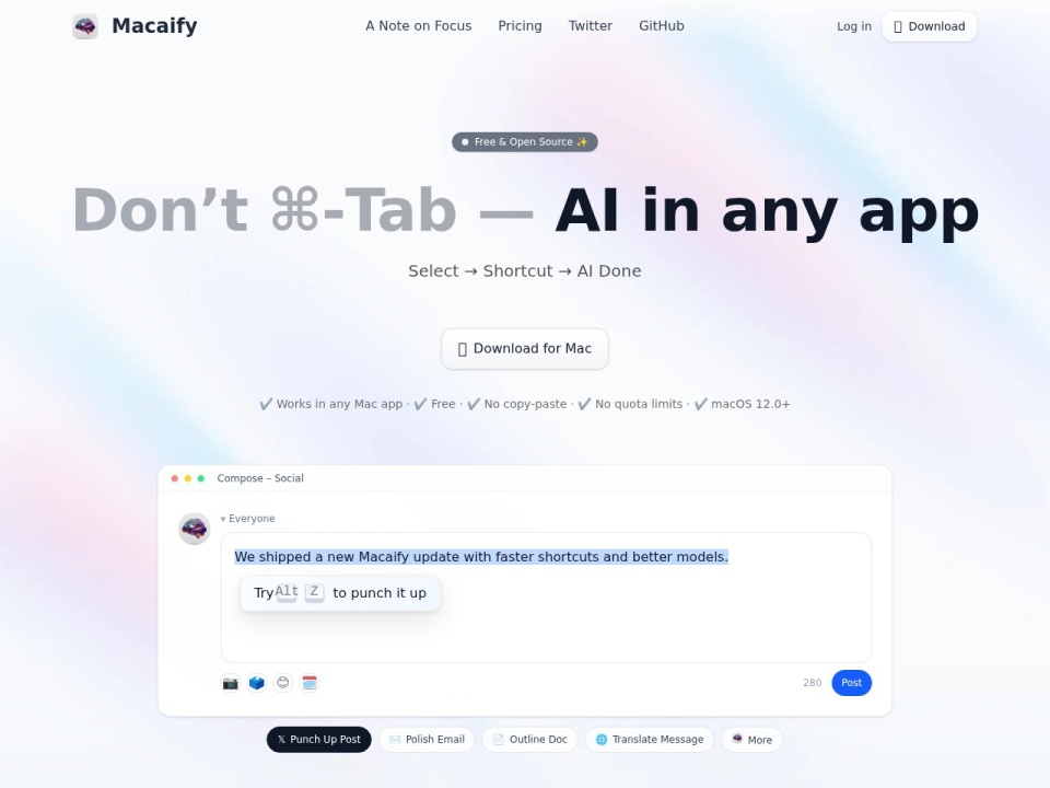 Macaify Make Your Mac AI Fy preview
