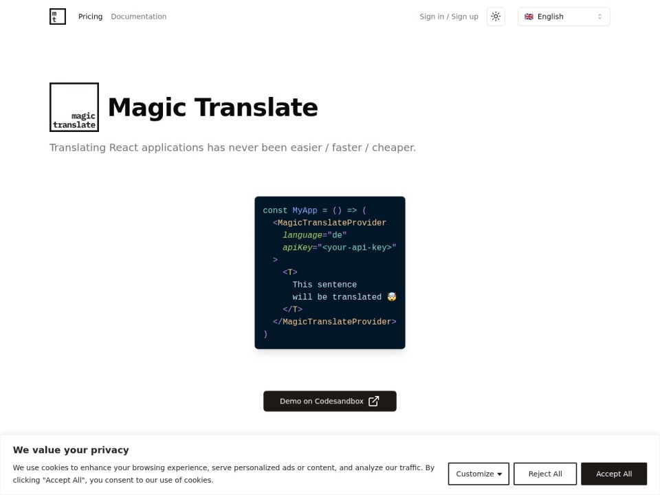 Magic Translate preview