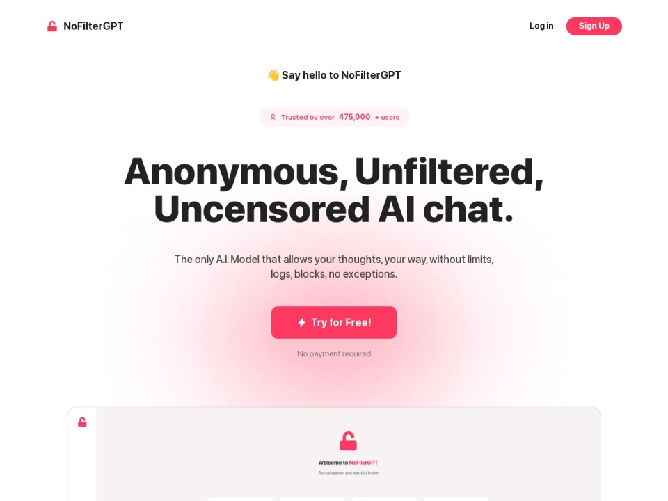 Nofiltergpt preview