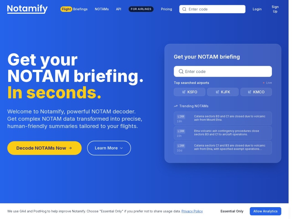 Notamify preview