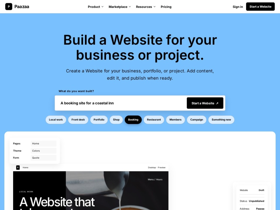 Paazaa Is A Smart Website Builder preview