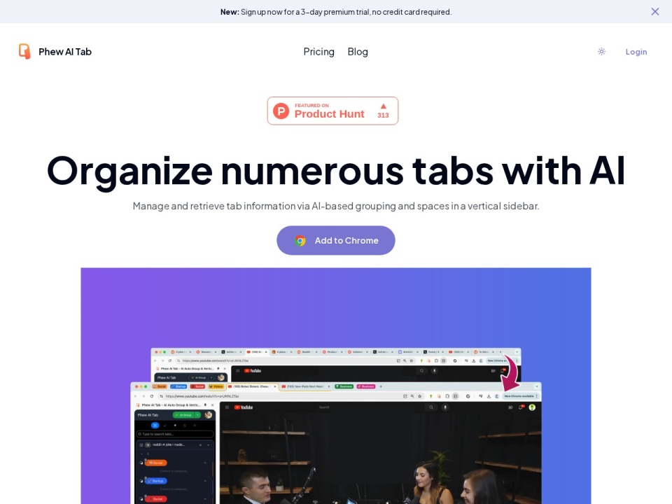 Phew AI Tab preview