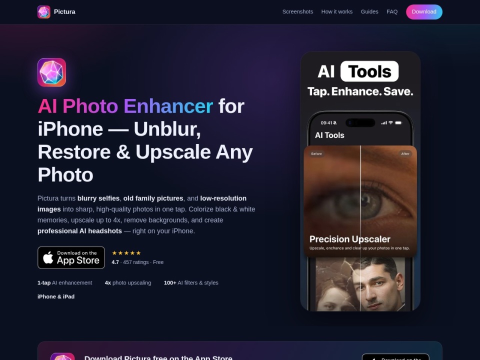 Pictura AI Photo Enhancer preview