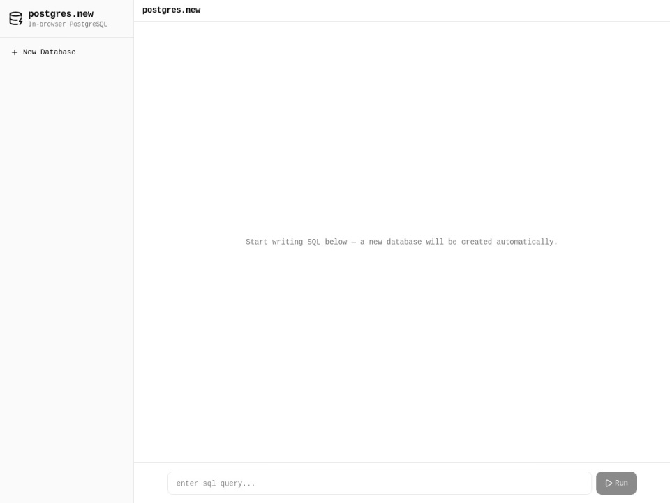 Postgres Sandbox preview