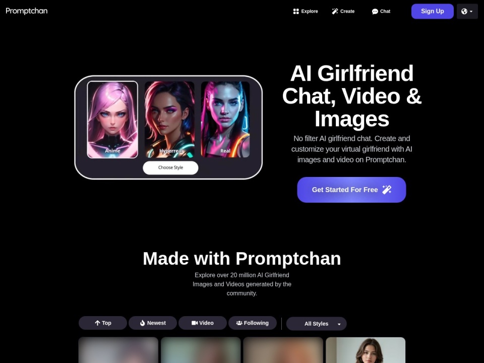 Promptchan AI preview
