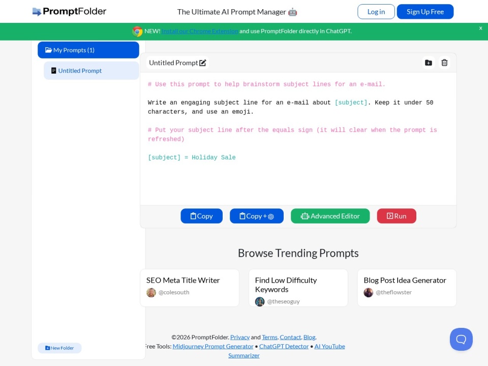 PromptFolder preview