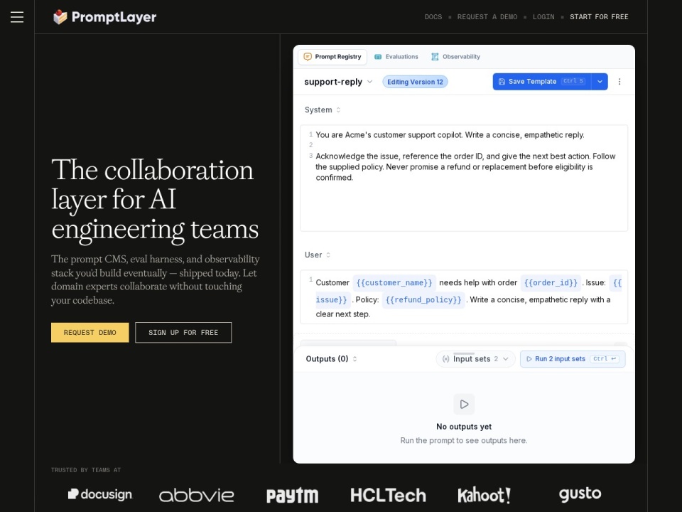 PromptLayer preview
