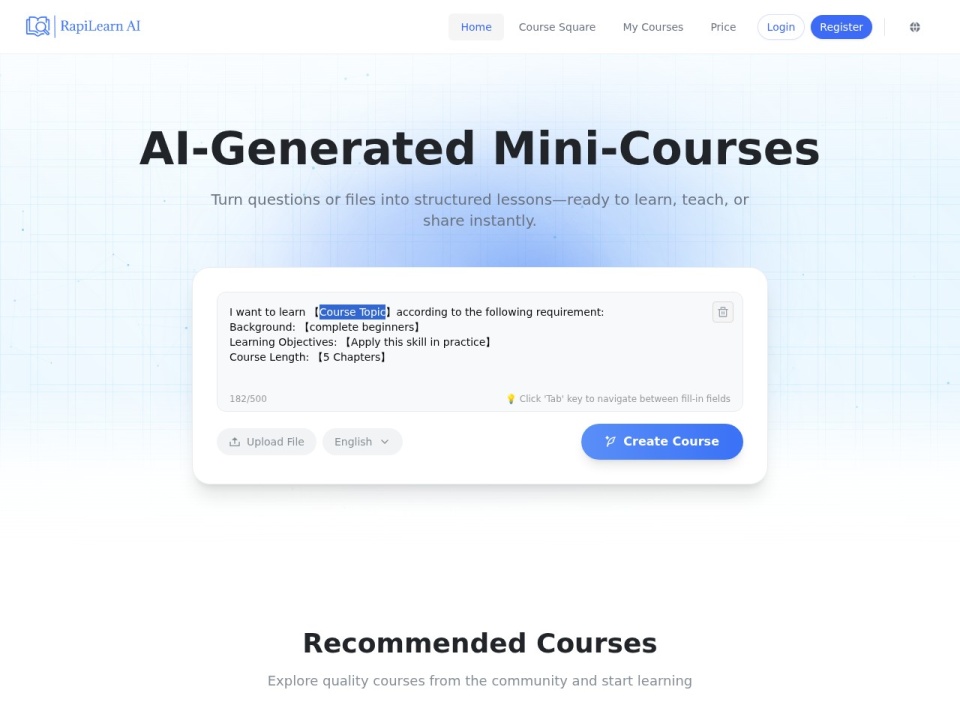 Rapilearn AI preview