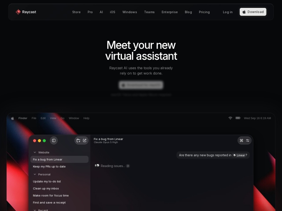 Raycast AI Lite preview