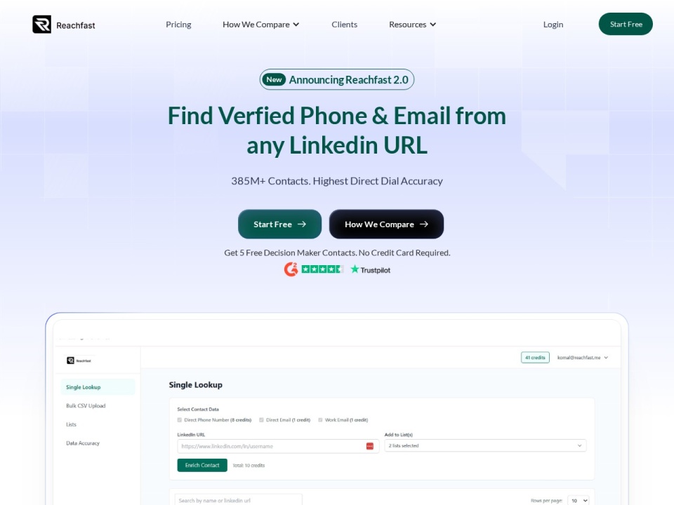 Reachfast AI preview
