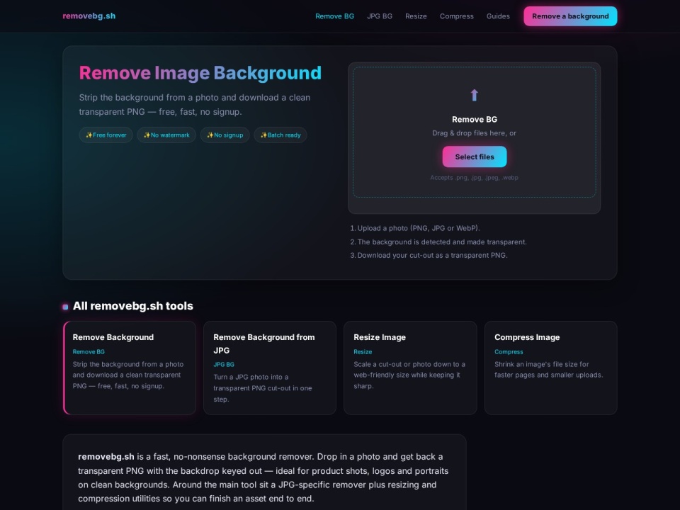 Removebg Sh Background Removal API preview