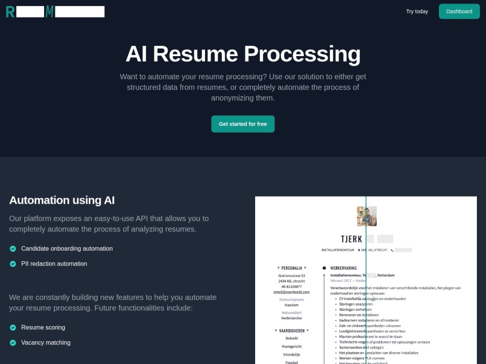 Resumetrics preview