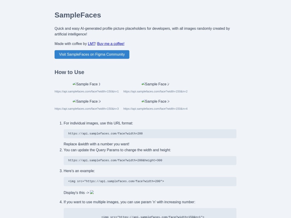 Samplefaces preview
