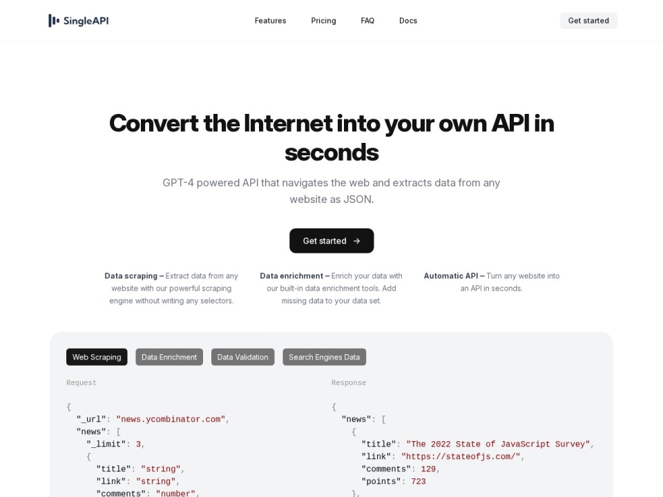 Singleapi preview