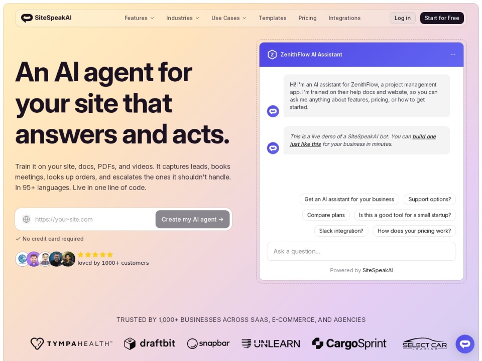 Sitespeakai preview