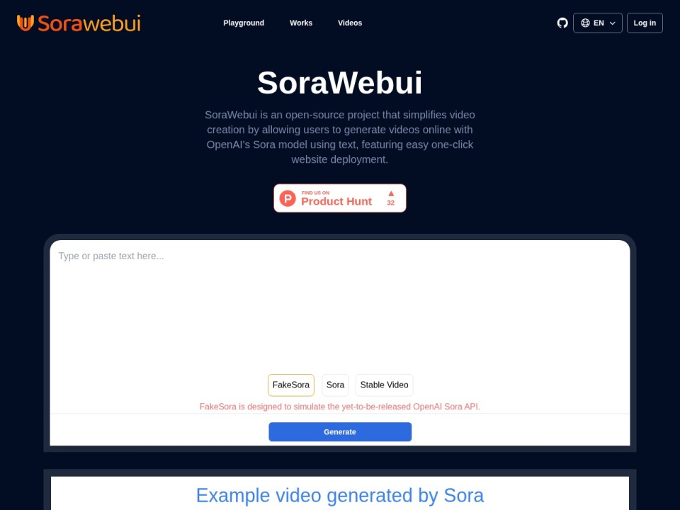 Sorawebui preview