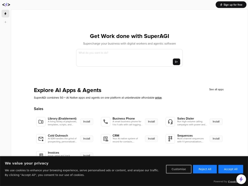 SuperAGI preview